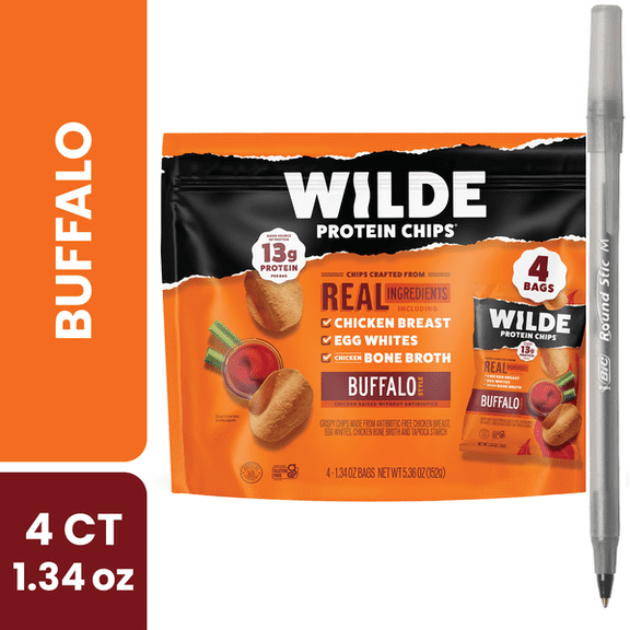 1x Wilde Chips Chips Protein Chips, Buffalo Style with pan