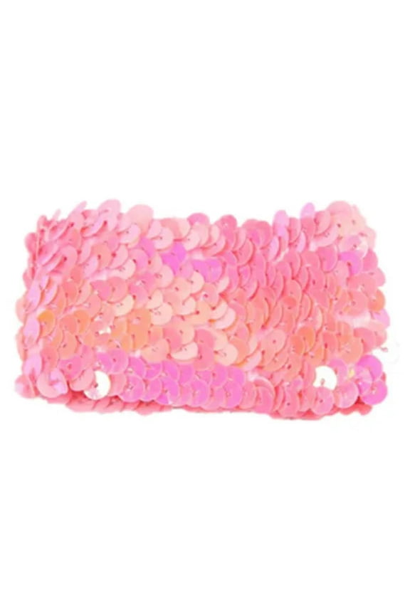 1x Women Bling Sequin Wristband Elastic Bracelet Stage Hand Wrist Strap Jewelry