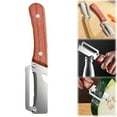 thumbnail image 1 of 1x Wooden Handle Stainless Steel Peeling Knife,Stainless Steel Blade Kitchen Tool for Fruit Potato Pumpkin Papaya,Multi Functional Vegetable and Fruit Peeler with Bottle Opener for Kitchen Use,B,7.5", 1 of 8