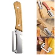 1x Wooden Handle Stainless Steel Peeling Knife,Stainless Steel Blade Kitchen Tool for Fruit Potato Pumpkin Papaya,Multi Functional Vegetable and Fruit Peeler with Bottle Opener for Kitchen Use,A,7.5"