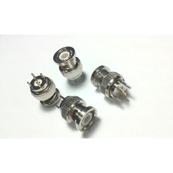 1x brass BNC plug male vertical PCB thru hole straight RF Coaxial adapter high quality ships from USA