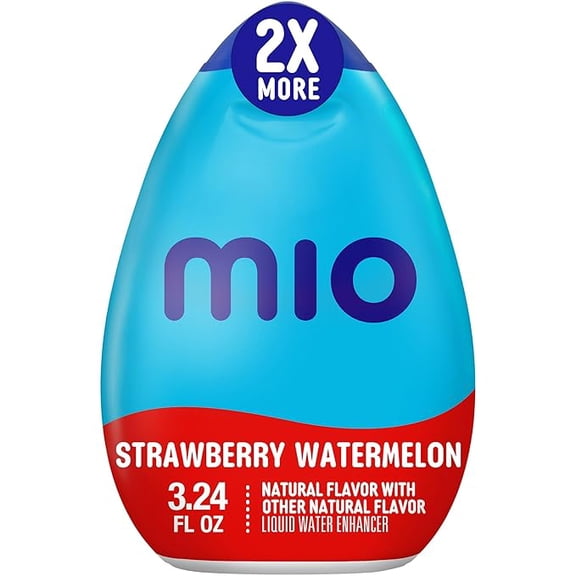 1x mio Strawberry Watermelon Flavored with other natural flavor Liquid Water Enhancer, 3.24 fl oz Bottle