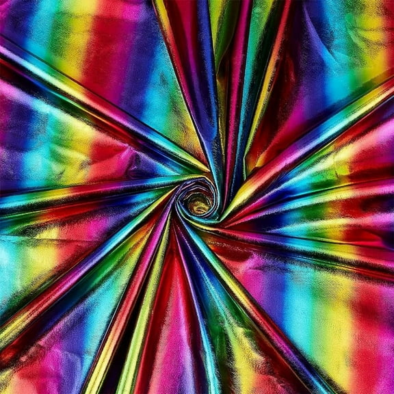 1x1.6 Yards Hologram Iridescent Stretch Fabric 2 Way Stretch Rainbow Sparkly Polyester Striped Reflective Fabric by The Yard Mermaid Fabric