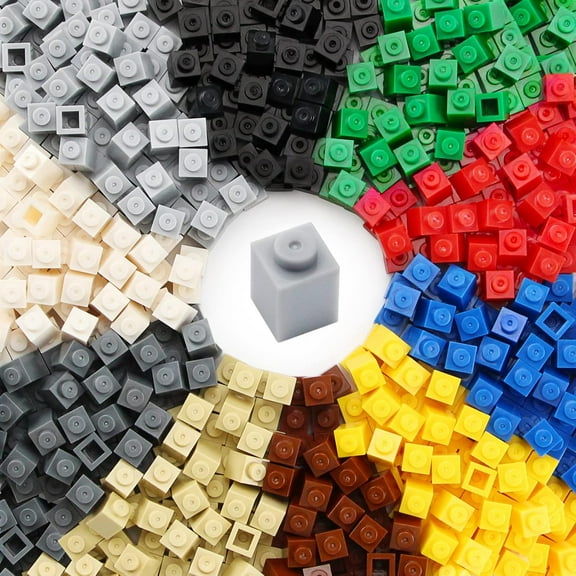1x1 Bricks Bulk 600 Pieces Multicolored Classic Basic Parts Building Creative Play Set Blocks Toy Accessories Compatible with 3005 Major Brands