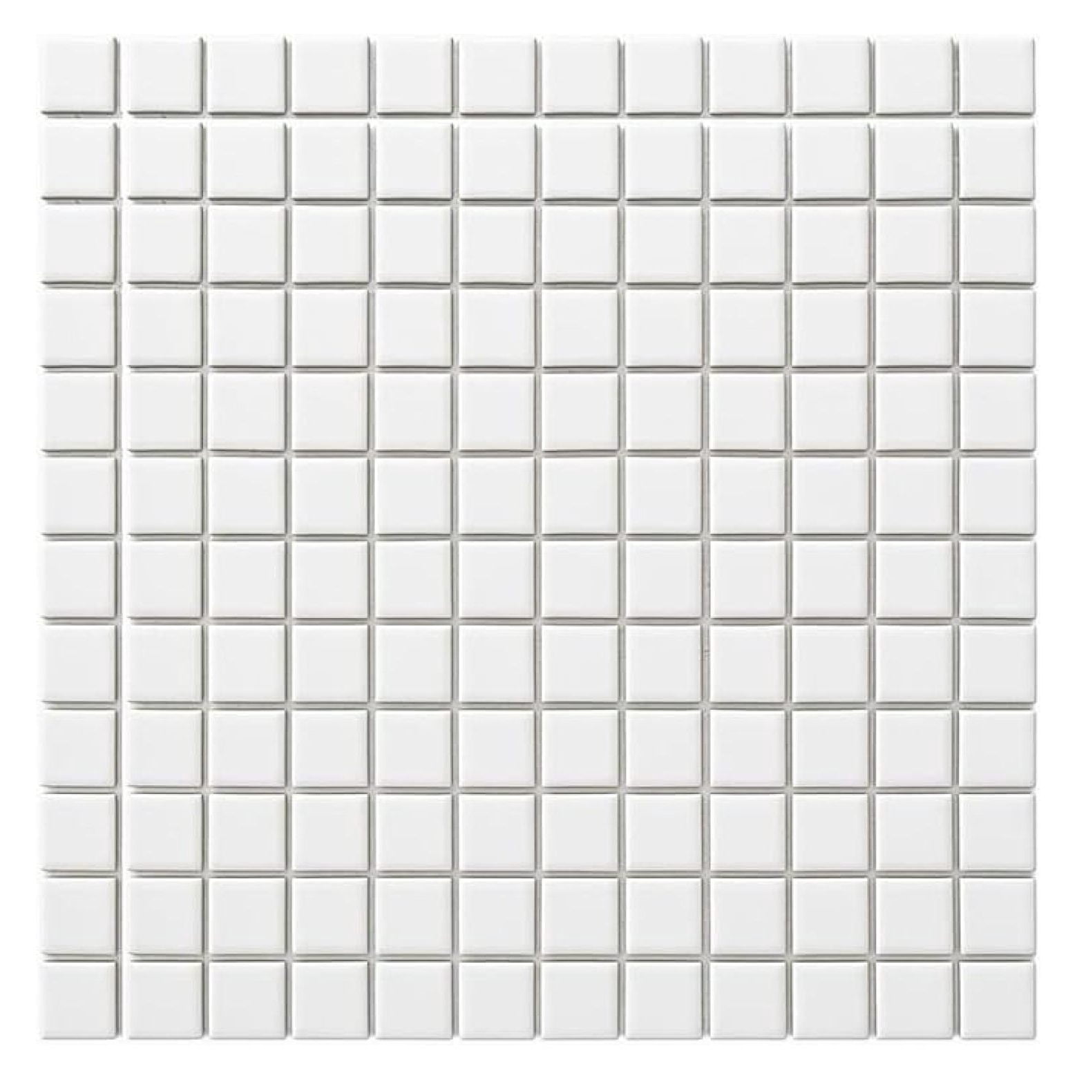 1x1 Square White Porcelain Mosaic Tile for Bathroom Walls, Shower, Pool ...