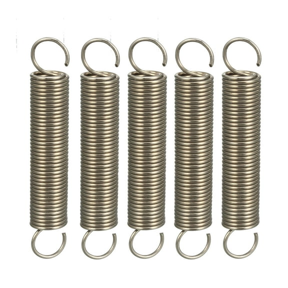 1x10x60mm Stainless Steel Small Dual Hook Tension Spring, 5pcs