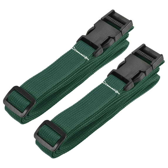 1x118 Inch Utility Strap with Buckle Polyester Belt for Packing (Light Green, 2 Pack)