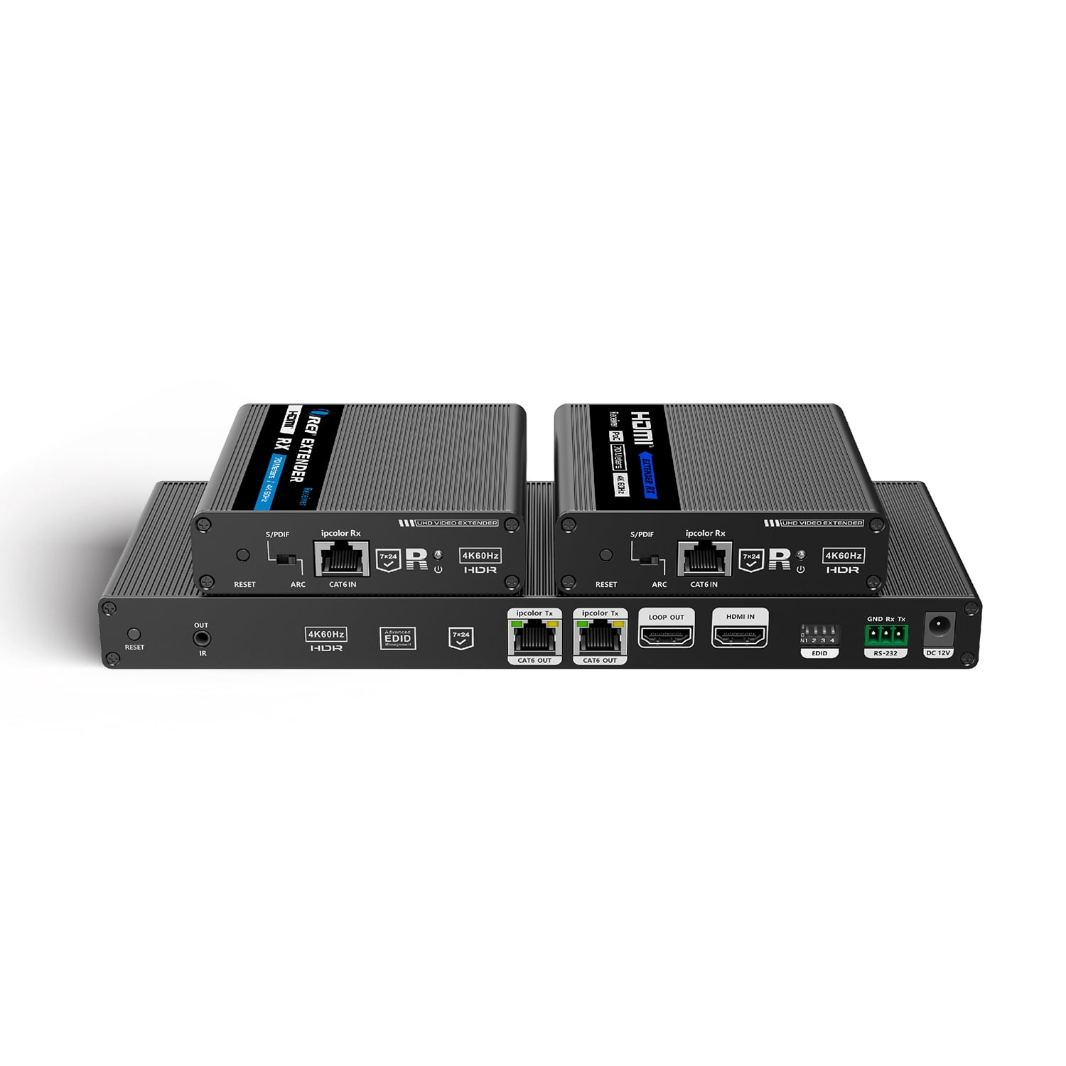 Gofanco HDMI Extender Splitter 1080p Su CAT6/7 - 1x2, Fino A 50m, PoC, EDID, IR, Per 5 Display - 3