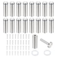 thumbnail image 1 of 1x2.8" Standoff Screws, 16 Pack Stainless Steel Stand Off Wall Mounts Wall Sign Mounting Hardware Advertising Standoff Nail for Hanging Acrylic Signs Picture Frame, Silver, 1 of 6