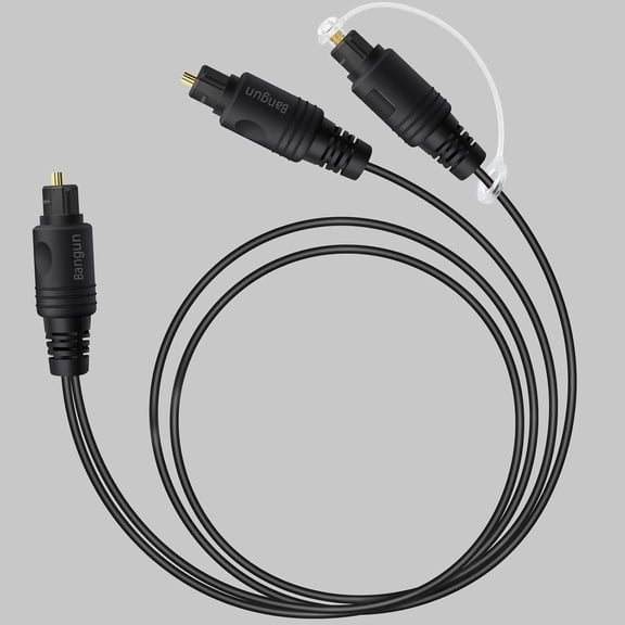 1x2 Digital Audio Splitter Cable, Toslink Digital Fiber Optic Audio Splitter 1 Male Input 2 Male Output (for Home Theatre, Xbox, PS5/PS4), 6ft
