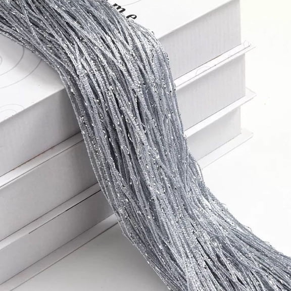 1x2 m Door String Curtain, Beaded Curtains for Doorway, Tassels Beads Hanging Fringe, Room Divider Window Hallway Entrance Wall Closet Bedroom Privacy Decor (1 Panel, Silver)