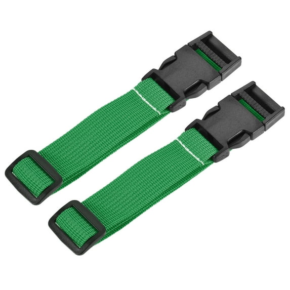 1x20 Inch Utility Strap with Buckle Polyester Belt for Packing (Green, 2 Pack)