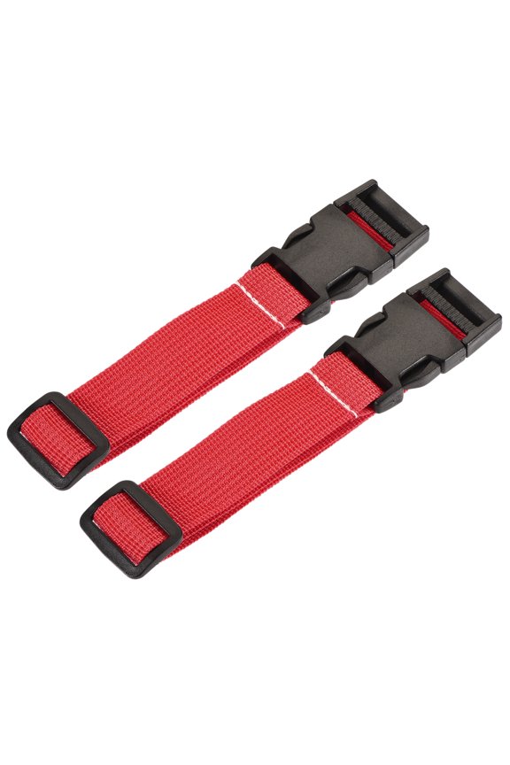 1x20 Inch Utility Strap with Buckle Polyester Belt for Packing (Red, 2 Pack)
