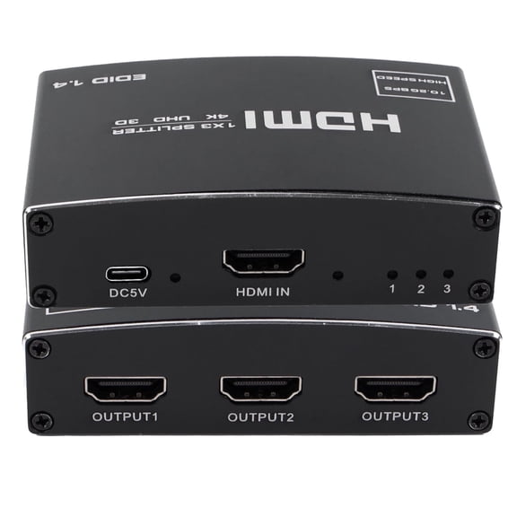1 in 3 Out Audio Video Distributor Box,Cables Compatibility,  Supports 3D & 4K x 2K, Works with HDTV, STB, DVD, PS3, Projector Etc
