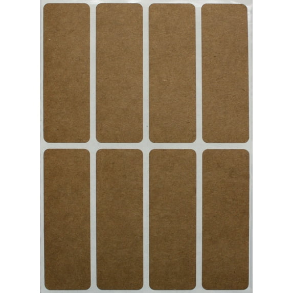 1x3 labels for color coding, Rectangle Kraft stickers to write on - 120 pack by Royal Green