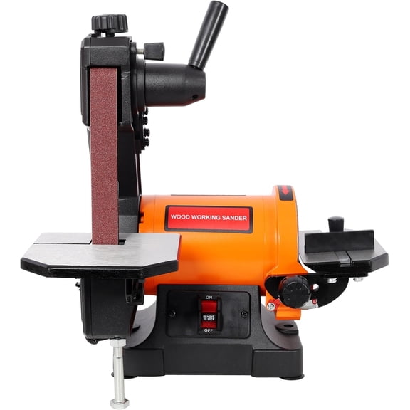 1x30 Inch Belt and 5 Inch Disc Benchtop Sander Compact Workstation with Adjustable Tables and Dual DustPorts Black+Orange