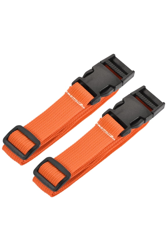 1x40 inch Utility Strap with Buckle Polyester Belt for Packing Orange, 2 Pack