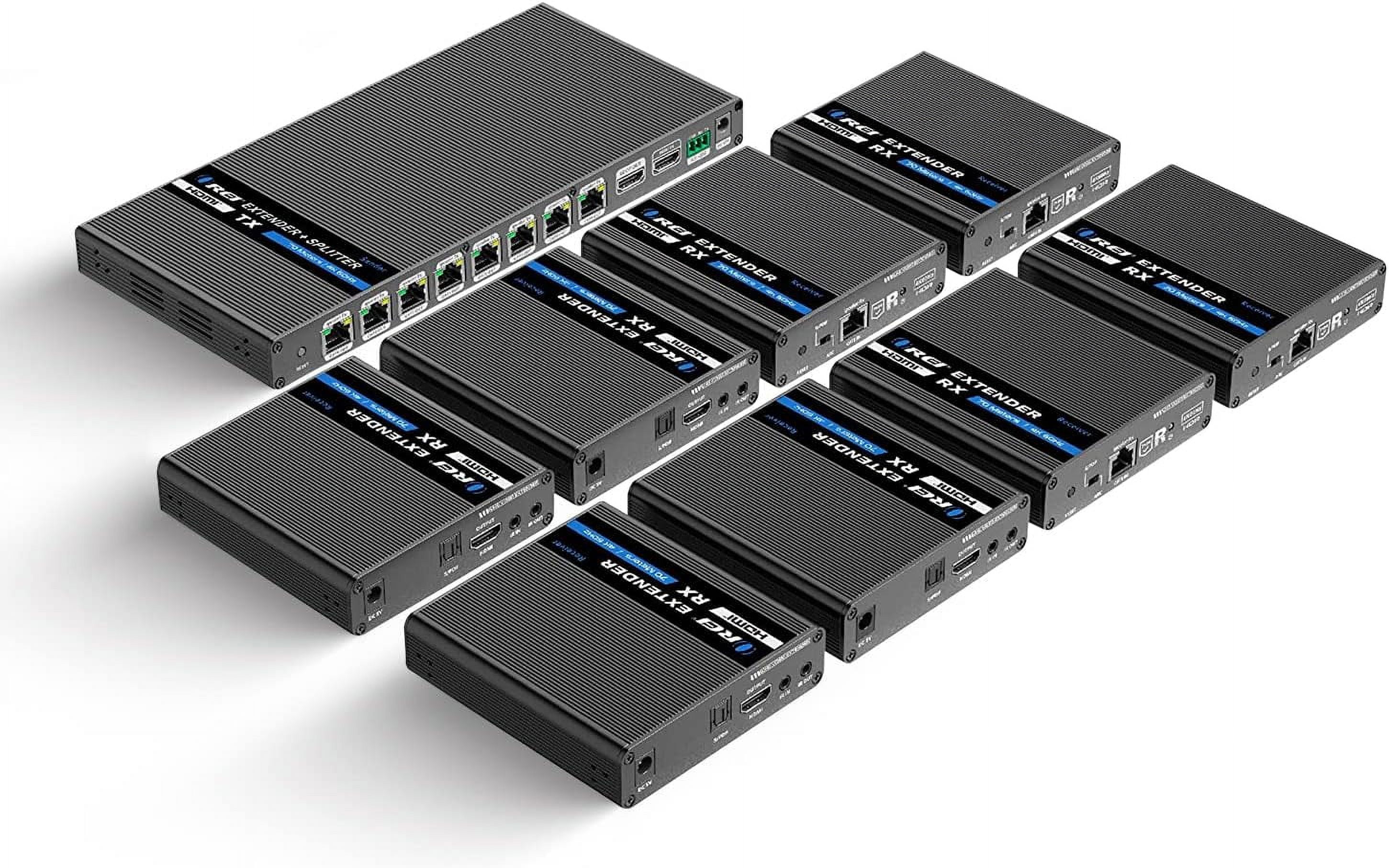 1x8 4K HDMI Extender Splitter Over Single CAT6/7 Up To 230 Ft Ipcolor