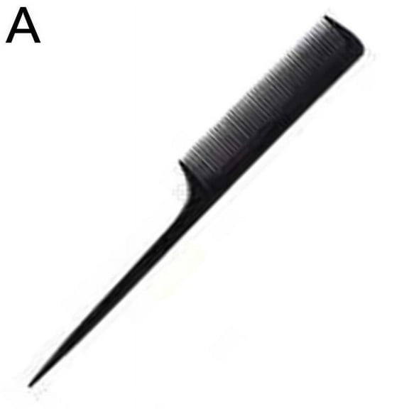 1xBlack Fine Tooth Comb Metal Pin Anti Static Rat Tail Brushes I1W6 Comb T3U9
