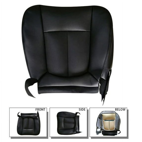 1xDriver Side Bottom Replacement Seat Cover PU Leather Black For Ford F150 11-14