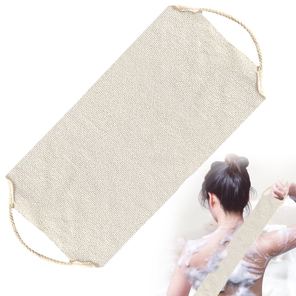 1xExfoliating Body Scrubber,Shower Back Washer Rear Scrub,Durable Stretchable Pull Strap Wash Cloth Scrub Washcloth,Body Extended Length Scrubber Towel,Exfoliating Net for Back Scrubber Skin Smoother