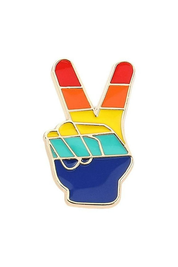 1xRainbow Pride Flag Brooch LGBTQ Lapel Pin Ally Badge Gay Lesbian Equality K0F5