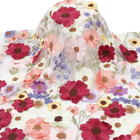 1yard Polyester Composite Fabric Flower Mixed Color 94cm