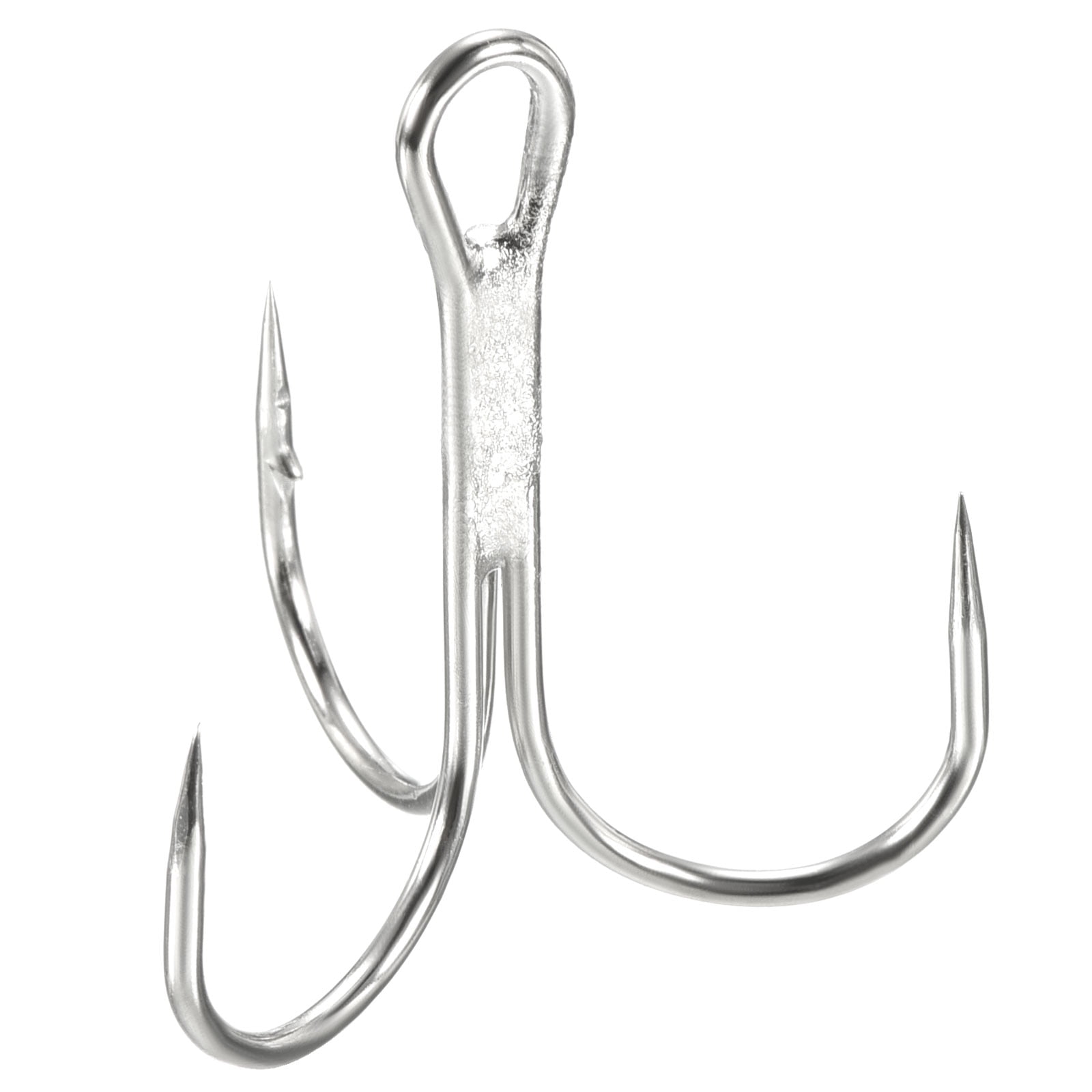 2/0# 1.38 Treble Fish Hooks Carbon Steel Sharp Bend Hook with Barbs, White  50 Pack