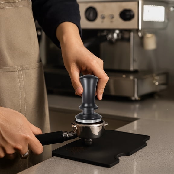 Coffee Hand Tamper,Espresso Tamper with Calibrated Spring,100% Flat Stainless Steel Base,Constant Pressure,Self Leveling for Barista Coffee and Espresso (2.0 In / 51 mm)