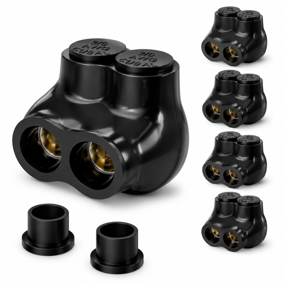 2/0-6 AWG-5PCS Insulated Multi Tap Electrical Wire Connectors, 2 Ports