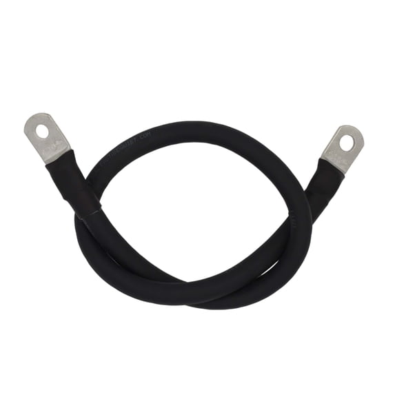 2/0 AWG Battery Cable with Terminals, Pure Copper Wire and Tin-Plated Copper Lugs, Auto, Solar Power Inverter, Welding, Golf Cart, Motorcycle (Black Wire, 10 FT (120 in), 1/2" Lugs on Both Ends, 1pc)