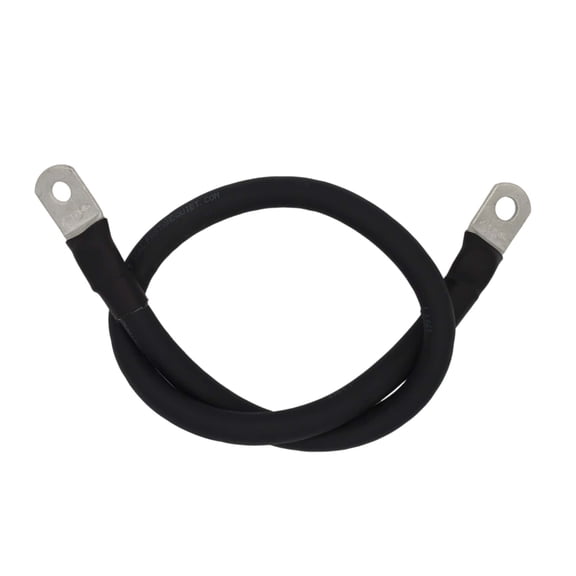 2/0 AWG Battery Cable with Terminals, Pure Copper Wire and Tin-Plated Copper Lugs, Auto, Solar Power Inverter, Welding, Golf Cart, Motorcycle (Black Wire, 20 FT (240 in), 3/8" Lugs on Both Ends, 1pc)