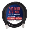 thumbnail image 1 of 2/0 AWG Battery Cable with Terminals, Pure Copper Wire and Tin-Plated Copper Lugs, Auto, Solar Power Inverter, Welding, Golf Cart, Motorcycle (Black Wire, 7 FT (84 in), 5/16" Lugs on Both Ends, 1pc), 1 of 6