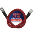 thumbnail image 1 of 2/0 AWG Battery Cable with Terminals, Pure Copper Wire and Tin-Plated Copper Lugs, Auto, Solar Power Inverter, Welding, Golf Cart, Motorcycle (Red Wire, 2 FT (24 in), 3/8" Lugs on Both Ends, 1pc), 1 of 6