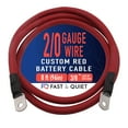 thumbnail image 1 of 2/0 AWG Battery Cable with Terminals, Pure Copper Wire and Tin-Plated Copper Lugs, Auto, Solar Power Inverter, Welding, Golf Cart, Motorcycle (Red Wire, 8 FT (96 in), 3/8" Lugs on Both Ends, 1pc), 1 of 6