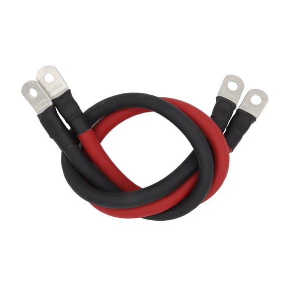 2/0 AWG Battery Cables with Terminals, Positive and Negative Wires Pure Copper, Solar Power Inverter, Welding, Golf Cart, Motorcycle (Red and Black, 20 FT (240 in), 1/2" Lugs on Both Ends, 2pcs)