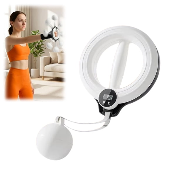 2.0 Arm & Shoulder Exerciser, 2026 Upgrade Smart Flabby Arm Exerciser with Digital Tracker, 360° Hand Crank Forearm Workout for Home Gym(White, Smart Display)