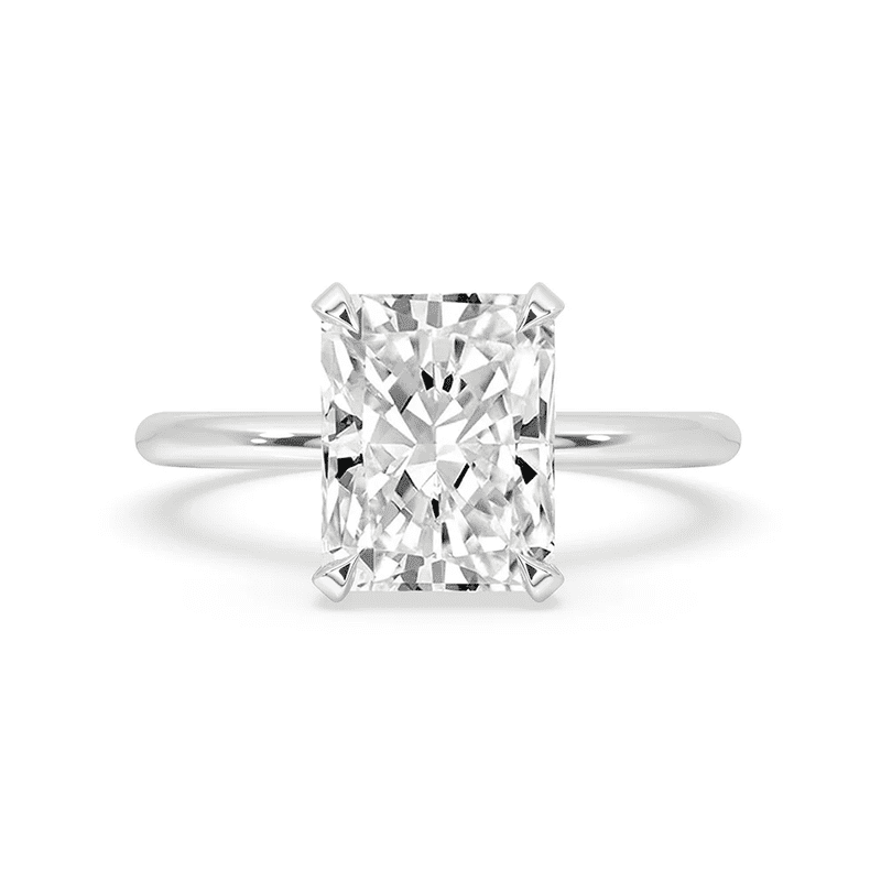 2.0 CT Radiant Cut Lab Grown Diamond Engagement Ring Solitaire Ring ...