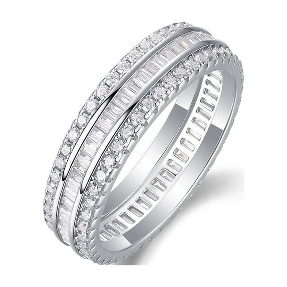 2.0 Carat/S925 Silver Moissanite Ring, Men's, Women's, Temperament and Fashion, Party, Engagement, Wedding, Gifts for Men and Women, Wedding Anniversary, GRA Certificate, Platinum Plated 18K