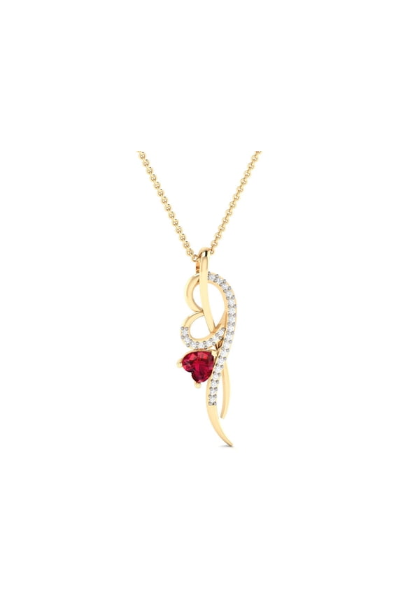 2.0 Ct Red Ruby Heart Shape Diamond Pendant/Necklace ,diamond heart pendant