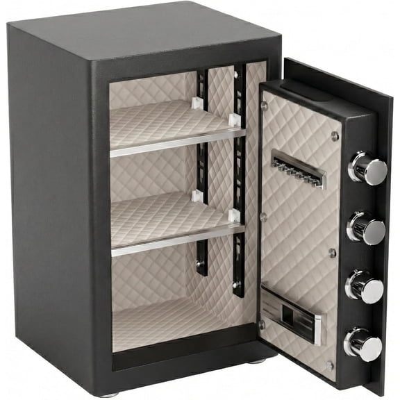 2.0 Cu Ft Digital Safe Box for Home Office, Heavy Duty Steel Security Safe with Keypad Lock, 23.62"H Cabinet, Adjustable Shelves and Document Storage Bag