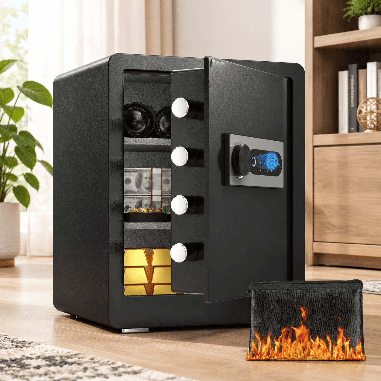 2.0 Cubic Foot Biometric Fingerprint Safe Box with Digital Touchpad and ...