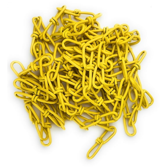 2/0 Double Loop Chain, 10ft, Steel Utility Chain, Yellow Coated Link Chain
