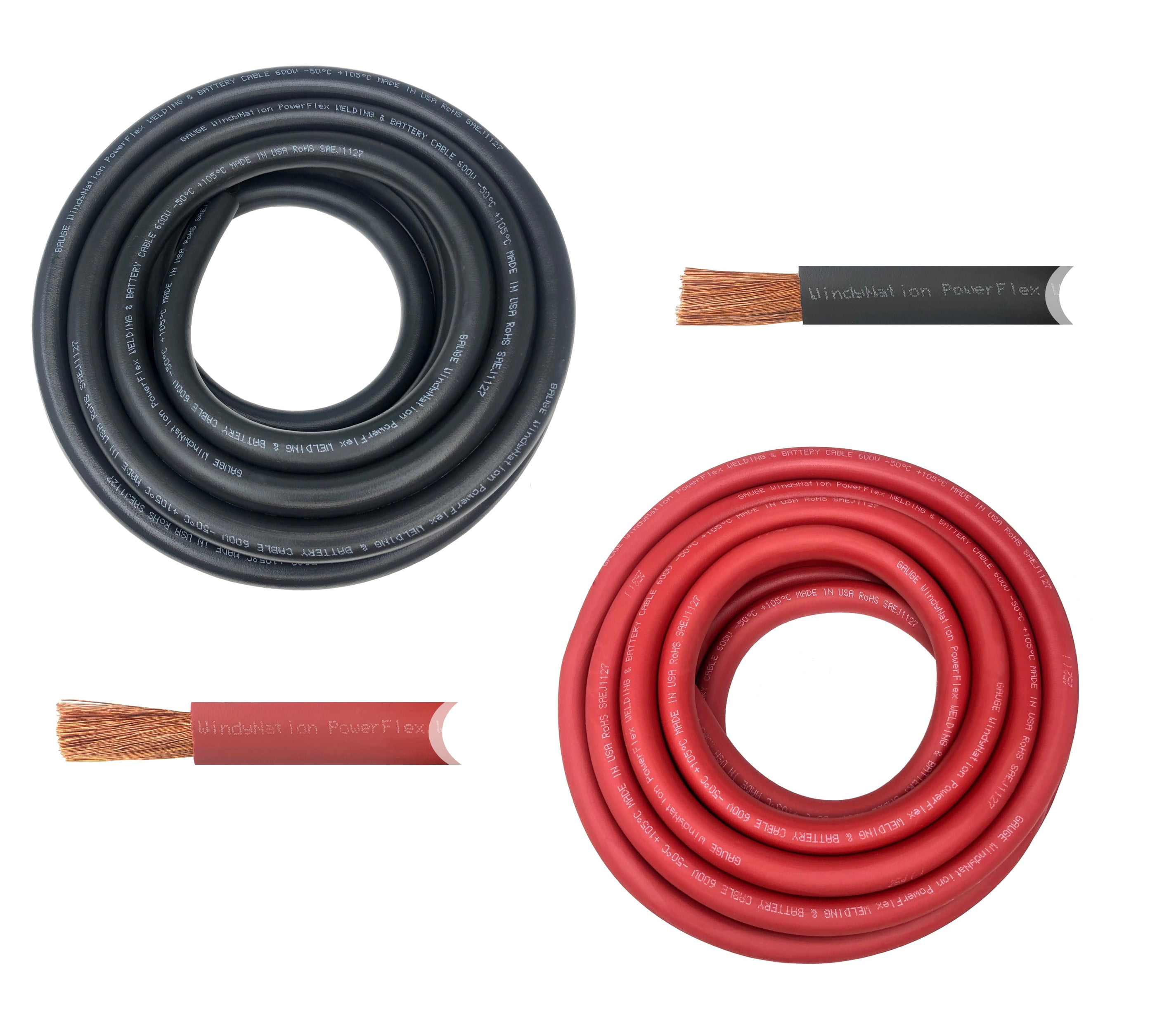 Direct Wire 2/0 Red Flex-A-Prene Welding Cable - 50 Foot Coil, Pack Of 50, Made In USA