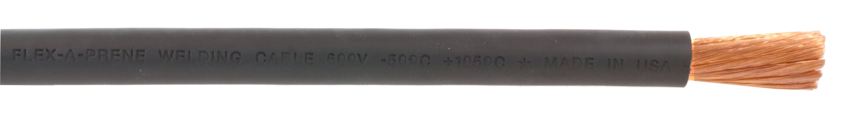 2/0 Gauge AWG - Flex-A-Prene - Welding/Battery Cable - Black - 600 V - Made in USA (15 FEET)