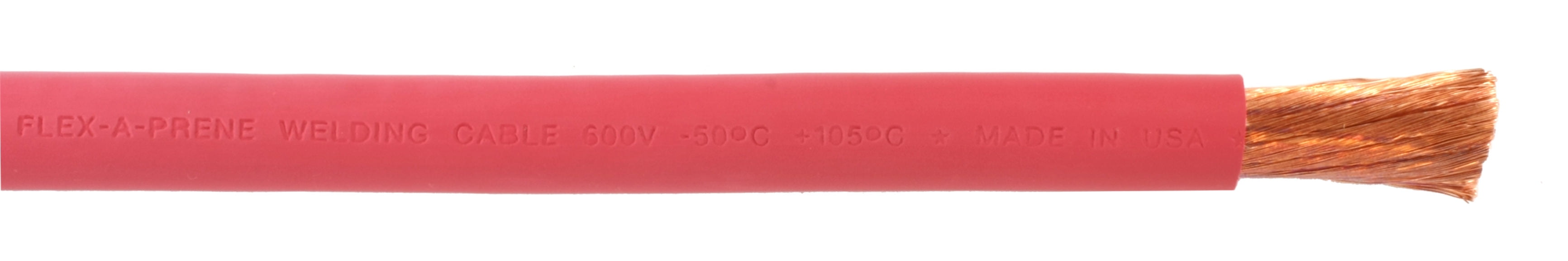 2/0 Gauge AWG - Flex-A-Prene - Welding/Battery Cable - Red - 600 V - Made in USA (5 FEET)