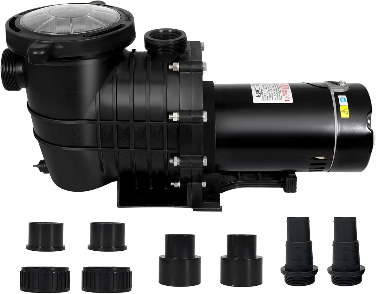2.0 HP 6557 GPH Swimming Pool Pump Inground and Above Ground, 115V ...