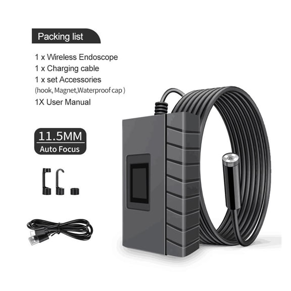 2.0 MP 1080P HD 5.5mm WiFi Industrial Endoscope Borescope IP67 Waterproof Semi-rigid Cable Snake Camera ,Various Applicable