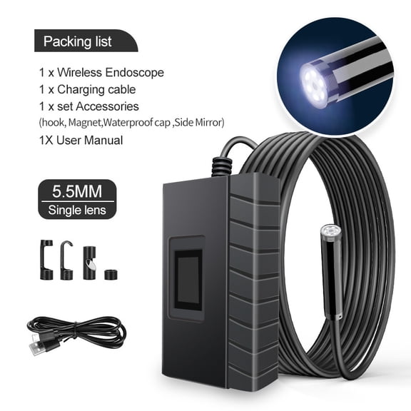2.0 MP Wireless Endoscope 5.5mm WiFi Inspection Camera 1080P HD Borescope Snake Pipe Camera With 6 Led ,Various Applicable