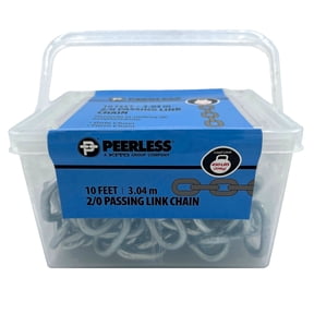 Peerless Chain 2/0 Passing Link Chain, 10 Ft, Zinc Plated, #4757210